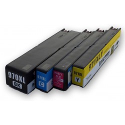 Sada 4ks HP 970XL / 971XL (970 XL, 971 XL) pro HP Officejet Pro X576, X476, X551, X451 - kompatibilní inkoustové náplně