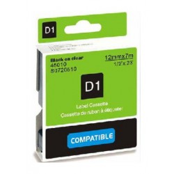 Štítky Dymo D1 45013, S0720530, páska černá na bílé, 12mm x 7m pro Dymo LabelManager, LabelPoint- kompatibilní