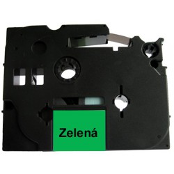 Páska (štítky) Brother TZ-741 (TZE-741, TZ741, TZE741, PT, P-touch), 18mm, délka 8m, černá / zelená, laminovaná - kompatibilní