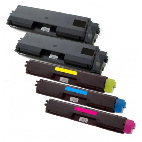 5x Toner Kyocera Mita TK-590 (Tk-590BK, TK-590C, TK-590M, TK-590Y) - C/M/Y/2xK kompatibilní - FS-C2026 MFP, FS-C2126, FS-C5250