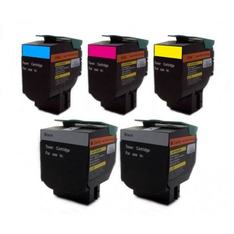 Sada 5x toner Lexmark C540H2KG, C540H2CG, C540H2YG, C540H2MG - C/M/Y/2xK kompatibilní - C540, C544, X544