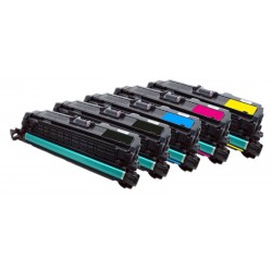 5x Toner HP CE250X, CE251A, CE252A, CE253A (CE250,504X,504A) LaserJet CP-3520,CP-3525,CM-3530 - C/M/Y/2xK kompatibilní