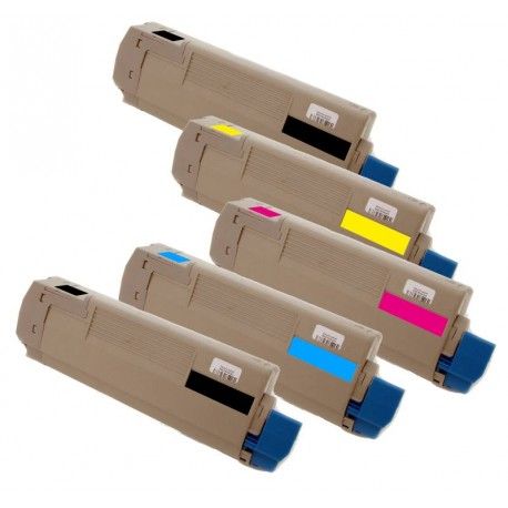 Sada 5x toner Oki C822 44844616, 44844615, 44844614, 44844613 - C/M/Y/2x K kompatibilní - Oki C822, C822N, C822DN