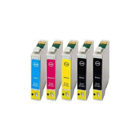 Sada 5ks Epson T1285 (2x T1281, T1282, T1283, T1284) Epson Stylus - kompatibilní inkoustové náplně (cartridge) - Epson