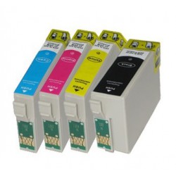 Sada 4ks Epson T1306 (T1301, T1302, T1303, T1304, T1305) Stylus - komp. inkoustové náplně (cartridge) - SX525, BX625, BX525