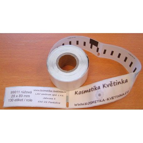 Etikety / Štítky Dymo Labelwriter 89x28mm, 99011, S0722380, 130ks růžové kompatibilní