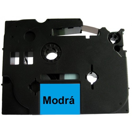 Páska (štítky) Brother TZ-521 (TZE-521, PT,  P-touch), 9mm, délka 8m, černá / modrá, laminovaná - kompatibilní