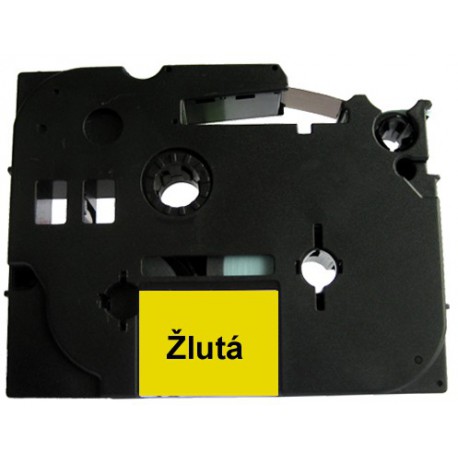 Páska (štítky) Brother TZ-631 (TZE-631, PT, P-touch), 12mm, délka 8m, černá / žlutá, laminovaná - kompatibilní