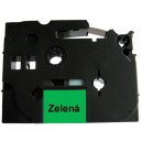 Páska (štítky) Brother TZ-721 (TZE-721, PT, P-touch), 9mm, délka 8m, černá / zelená, laminovaná - kompatibilní